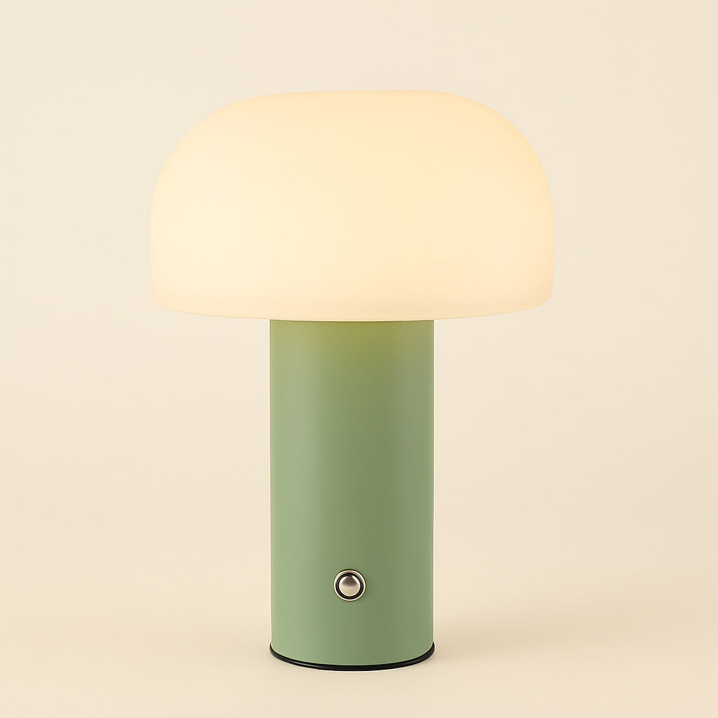 Lampe de Chevet Champignon Sans Fil – Vert Sauge