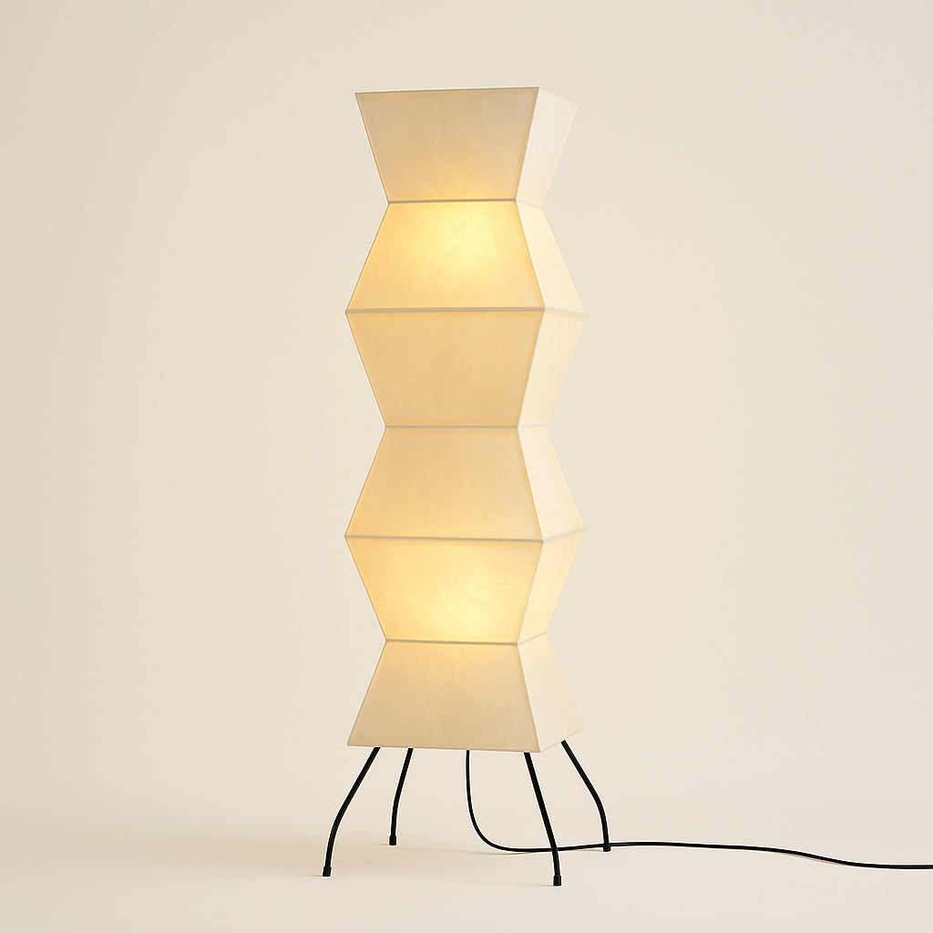 Lampadaire en Papier de Riz – Design Japonais Sculptural