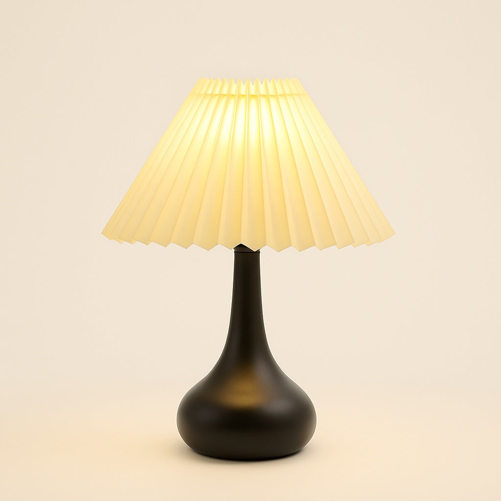 Lampe de Chevet Design à Abat-Jour Plissé