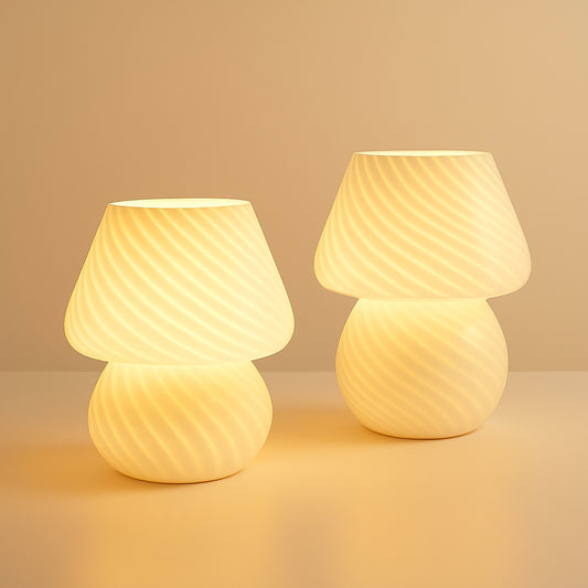 Lampe de Chevet en Verre Artisanal – 3 Niveaux de Lumière