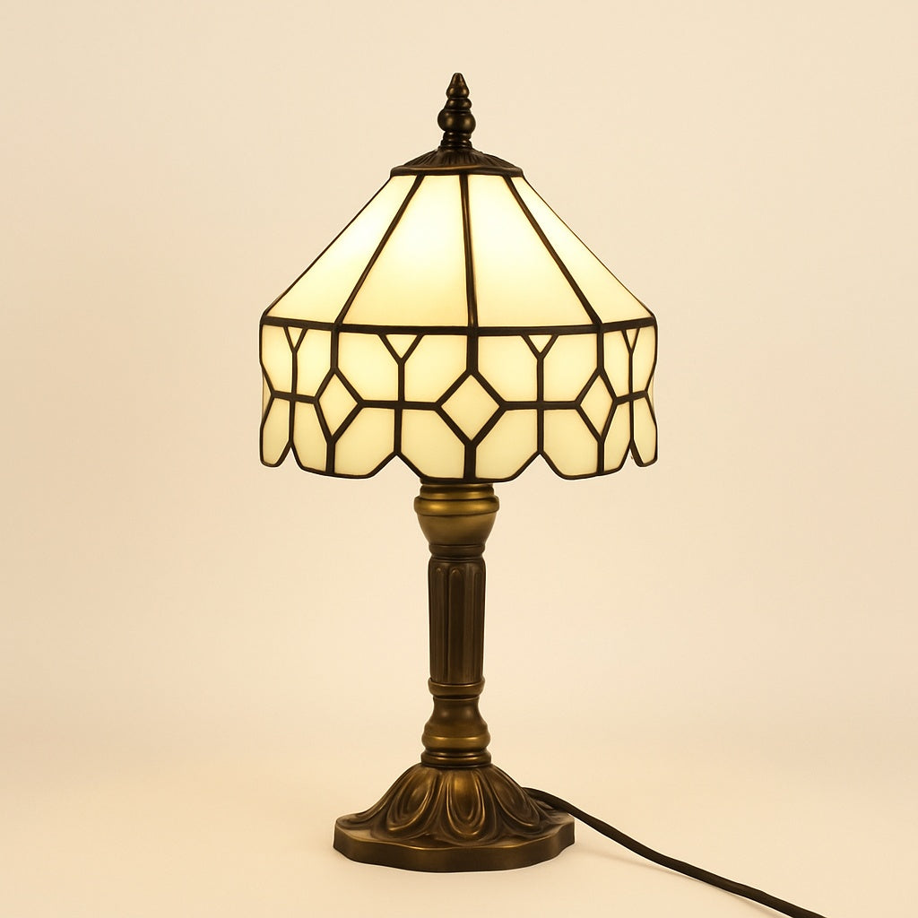 Lampe de Chevet Style Tiffany Industriel – Vitrail et Métal