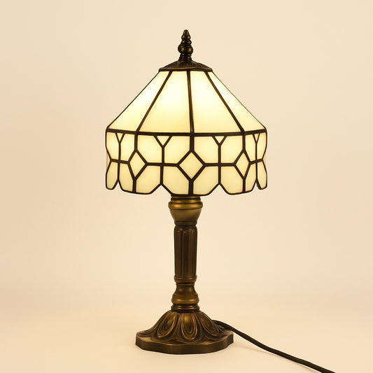 Lampe de Chevet Style Tiffany Industriel – Vitrail et Métal