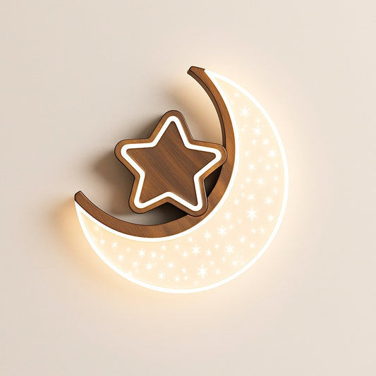 Applique Murale Enfant Lune et Étoiles