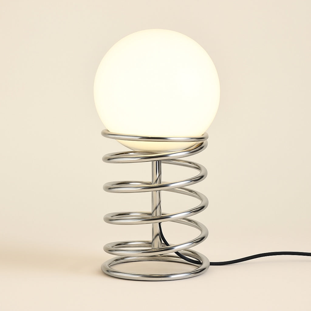 Lampe de Chevet Boule Design en Métal et Verre