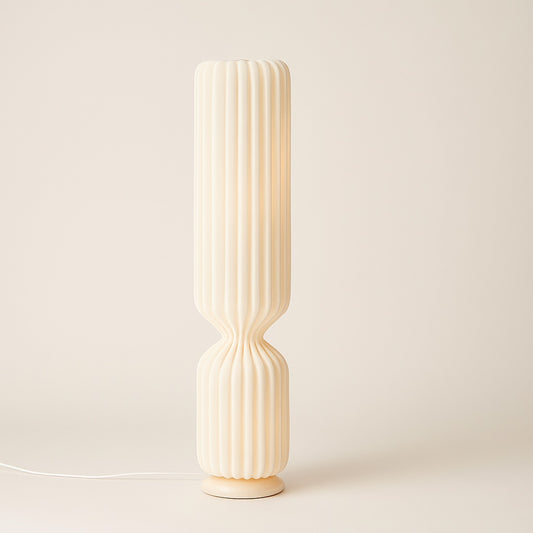 Lampadaire Design Tissu Plissé – Éclairage Sculptural