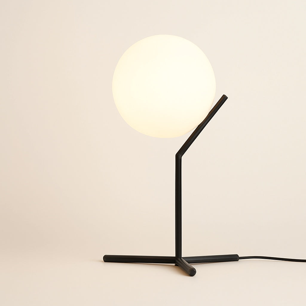 Lampe Boule à Poser Design – Métal et Verre Opalin