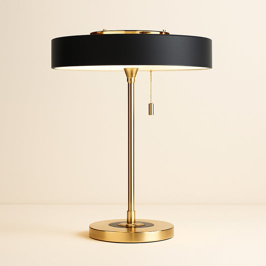 Lampe de Chevet Nordique Métal Noir et Doré
