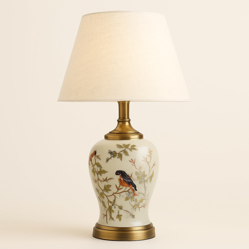 Lampe de Chevet en Céramique Peinte à la Main