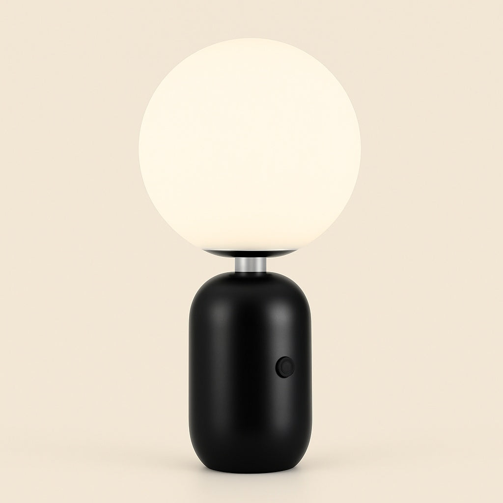 Lampe de Chevet Boule Style Nordique – Métal et Verre