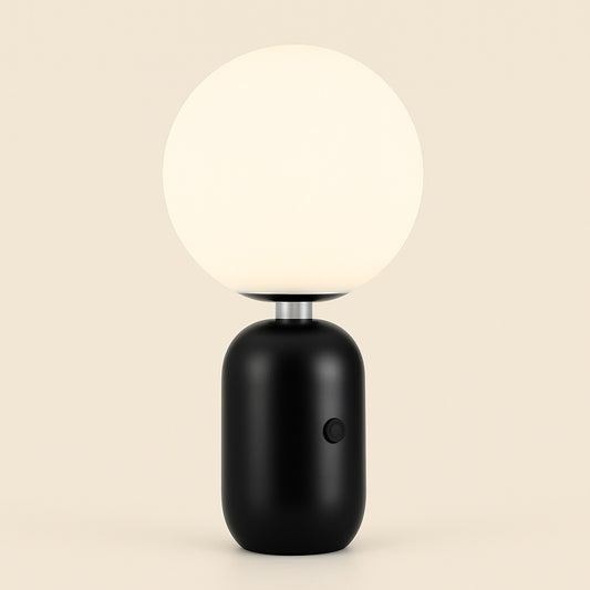 Lampe de Chevet Boule Style Nordique – Métal et Verre