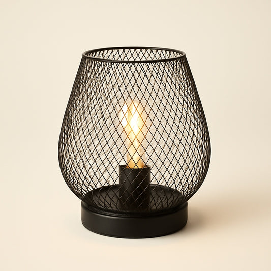Lampe de Chevet sur Piles en Métal Ajouré