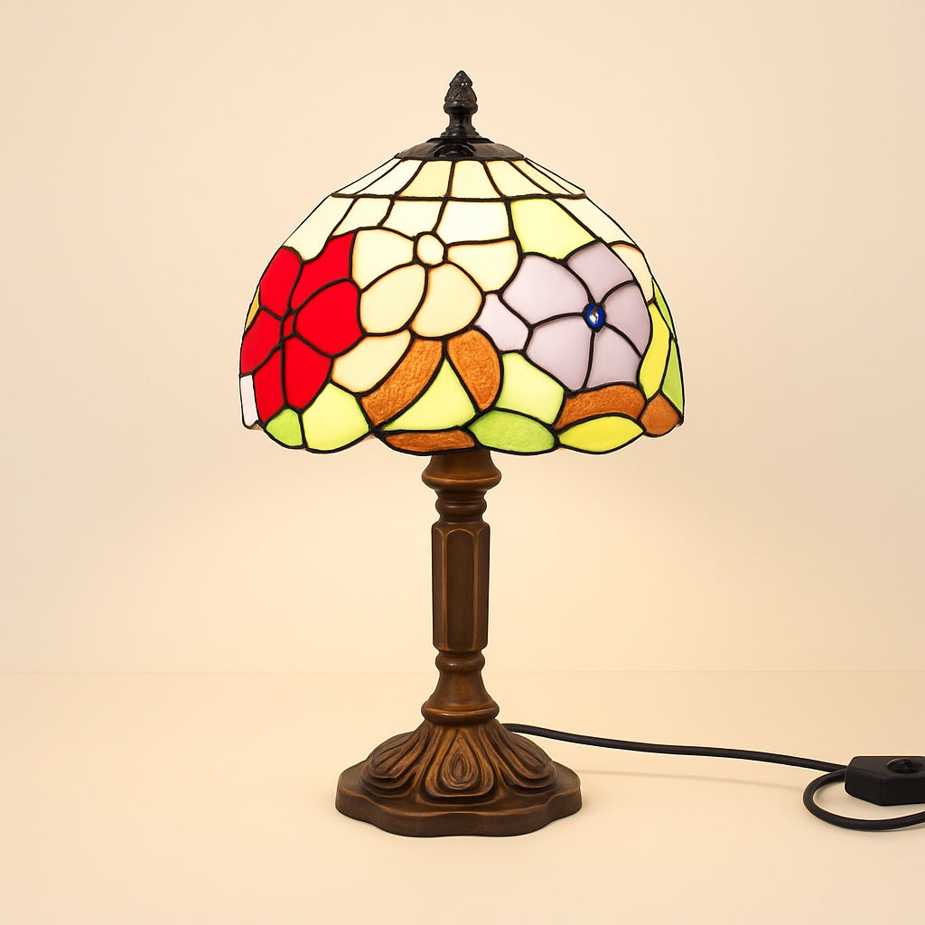Lampe Tiffany Florale – Abat-jour Vitrail Artisanal