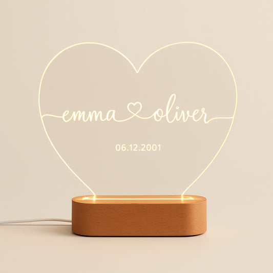 Lampe de chevet personnalisée avec prénom en acrylique