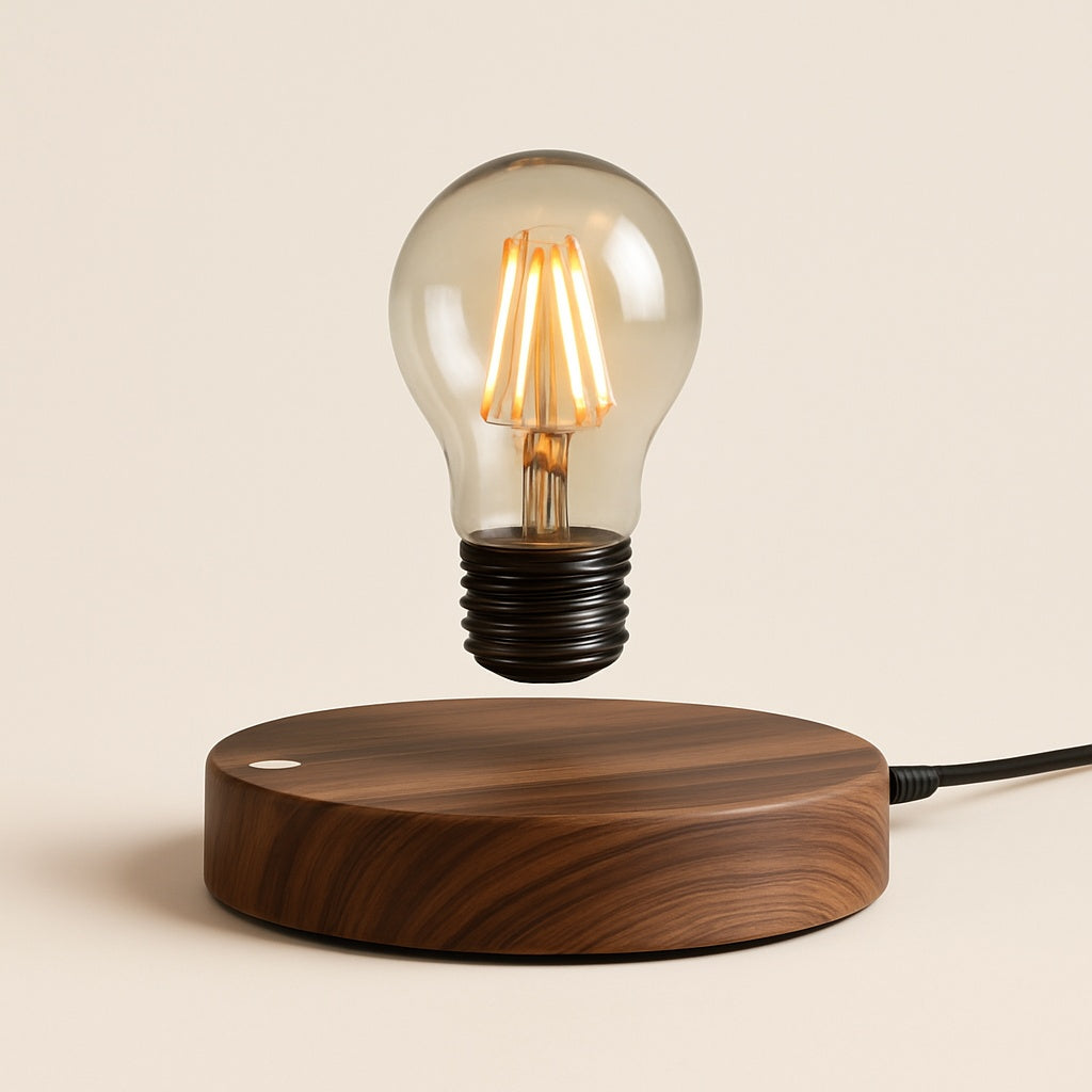 Lampe de Chevet à Lévitation Magnétique – Socle en Bois