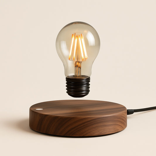 Lampe de Chevet à Lévitation Magnétique – Socle en Bois