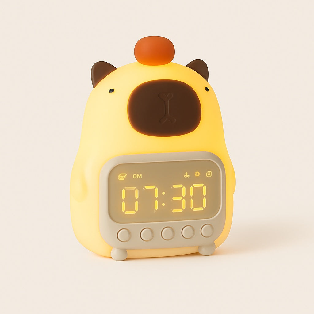 Réveil Veilleuse Enfant Capybara en Silicone