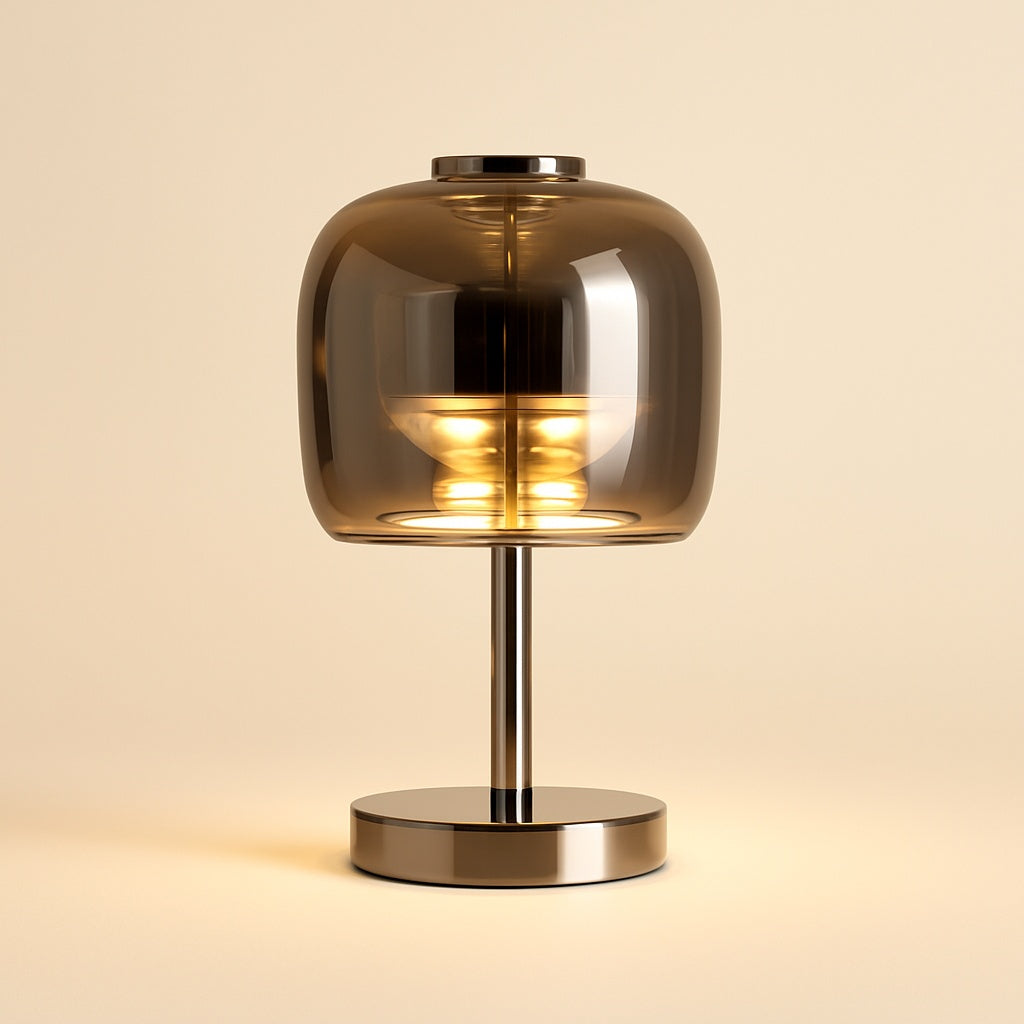 Lampe de Chevet en Verre et Métal – Design Épuré