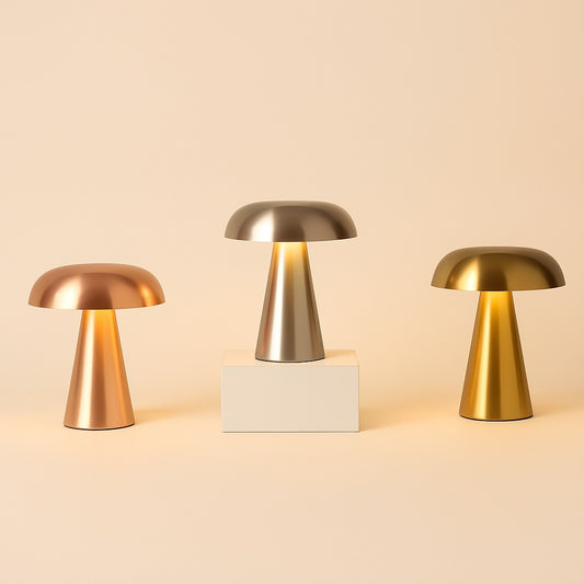 Lampe de chevet tactile design champignon en métal