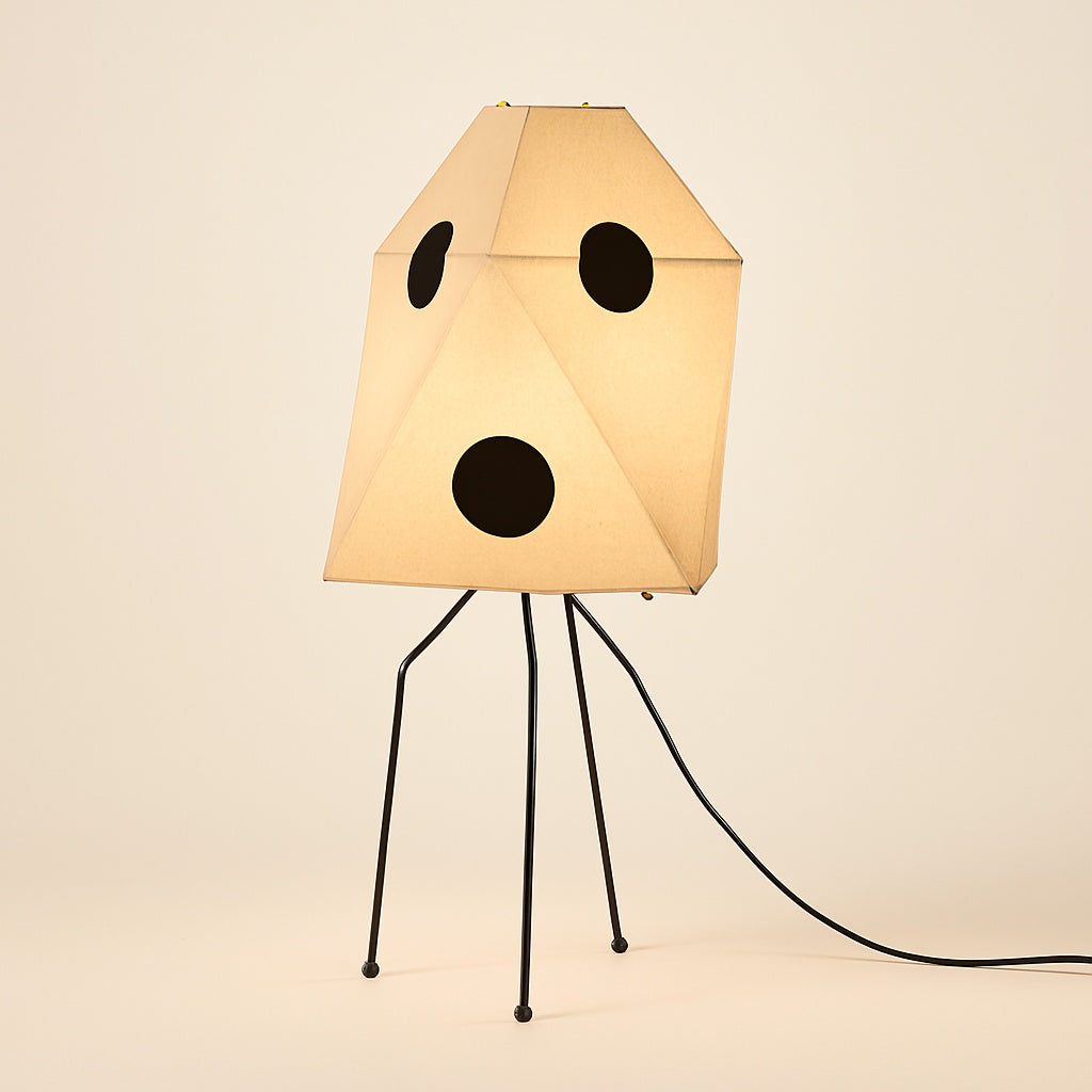 Lampadaire Japonais en Papier de Riz et Métal