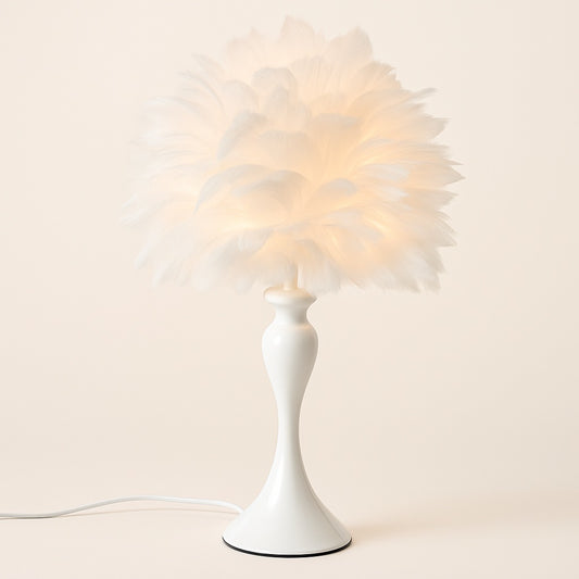 Lampe de chevet à plumes – Ambiance douce et élégante