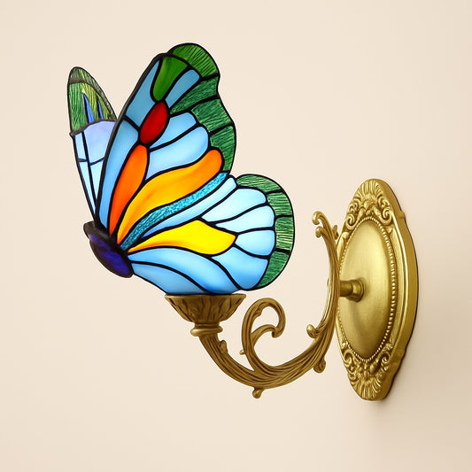 Applique Murale Tiffany Papillon en Vitrail