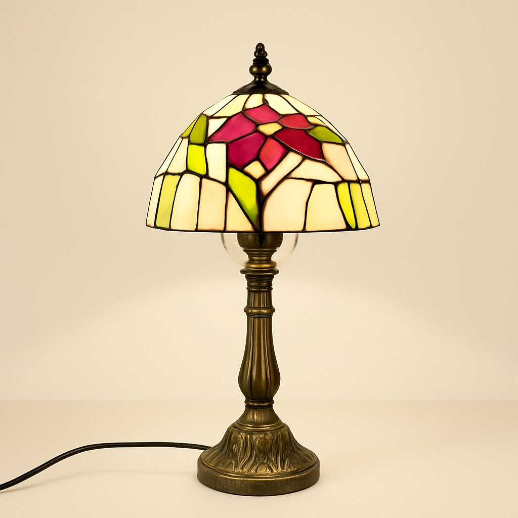 Lampe Tiffany Fleur Écarlate – Art du Vitrail