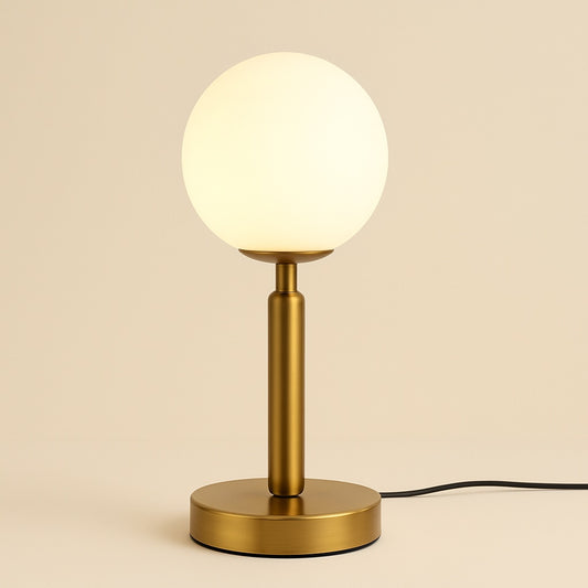 Lampe Boule à Poser en Métal Doré et Verre