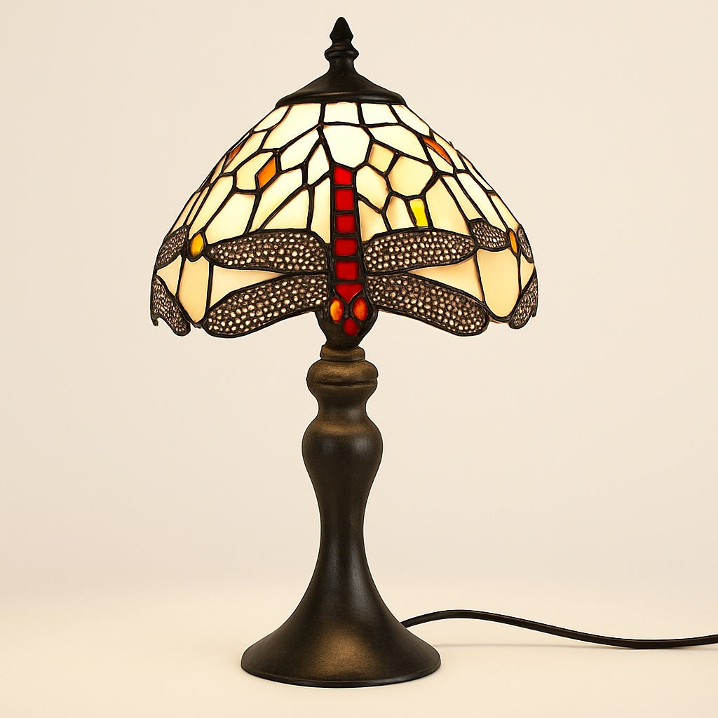 Lampe Style Tiffany Libellule – Vitrail Fait Main