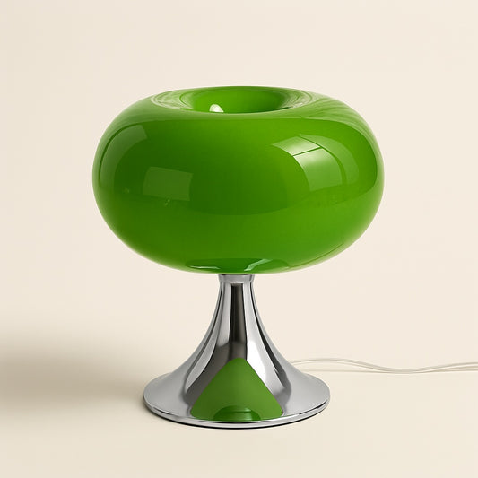 Lampe de chevet design en métal et verre
