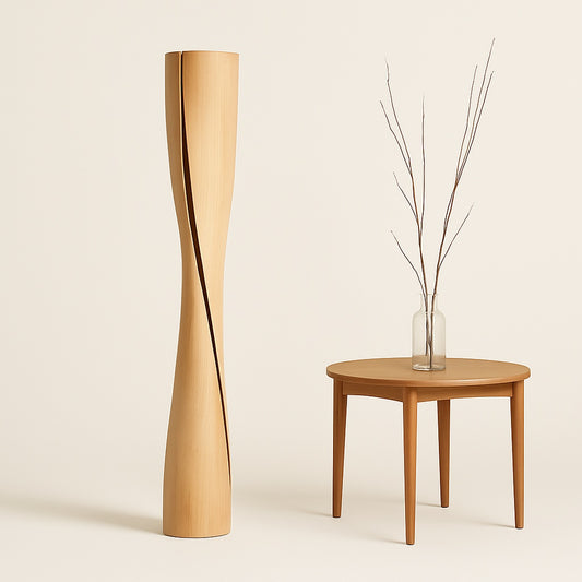 Lampadaire Tōgi en bois massif – Design épuré