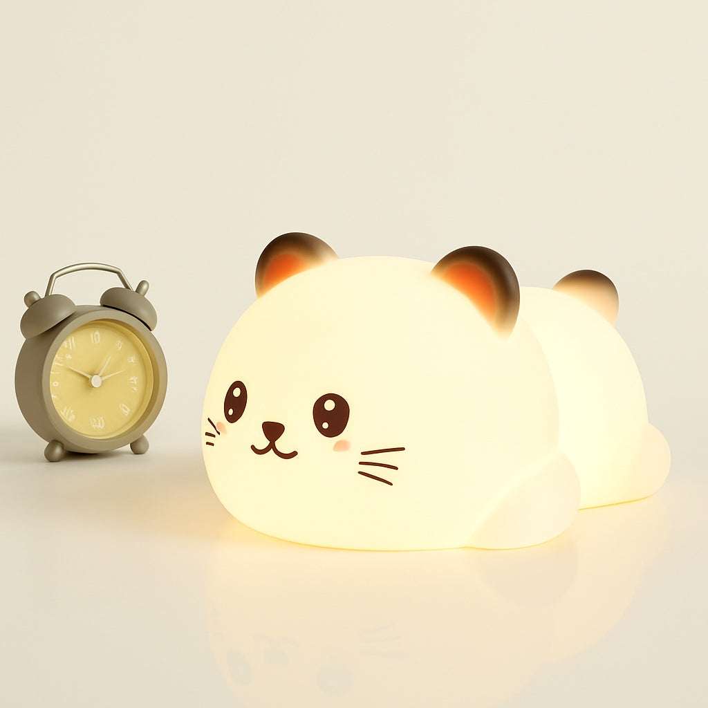 Veilleuse Chat en Silicone – Lumière Douce pour Enfant