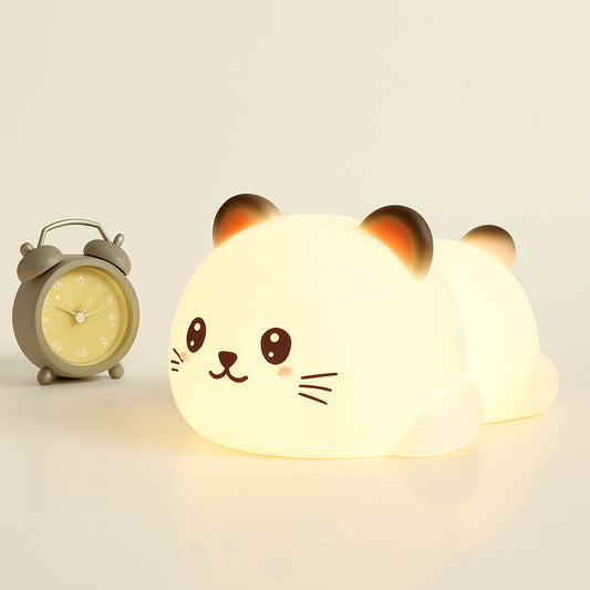 Veilleuse Chat en Silicone – Lumière Douce pour Enfant