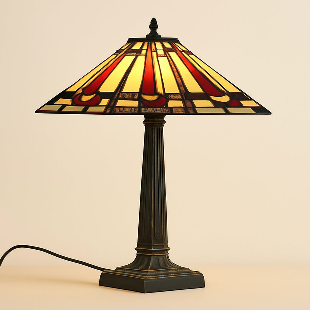 Lampe Tiffany Rubis Royal – Art du Vitrail et Élégance