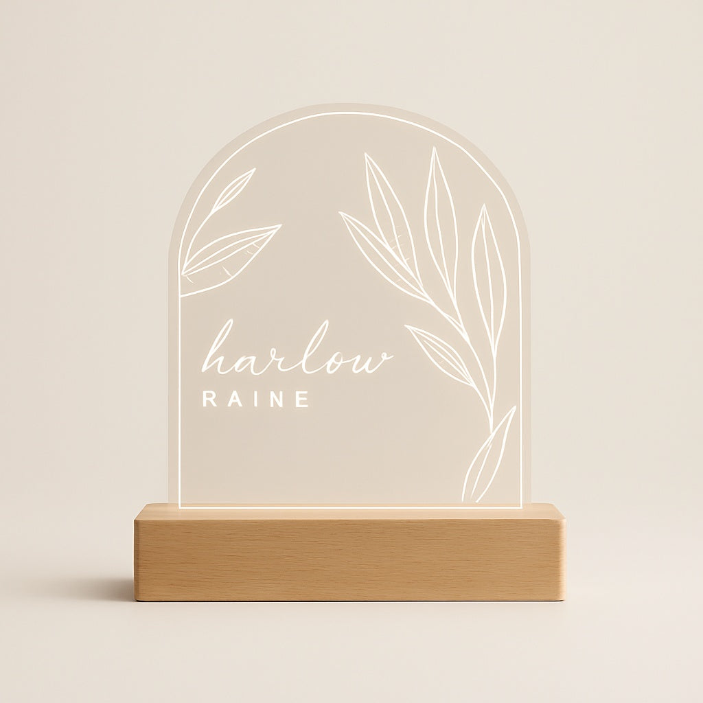 Veilleuse Personnalisable Prénom – Bois et Acrylique
