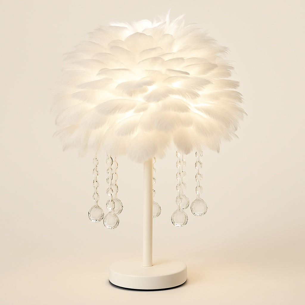 Lampe de Chevet à Plumes – Ambiance Douce et Élégante