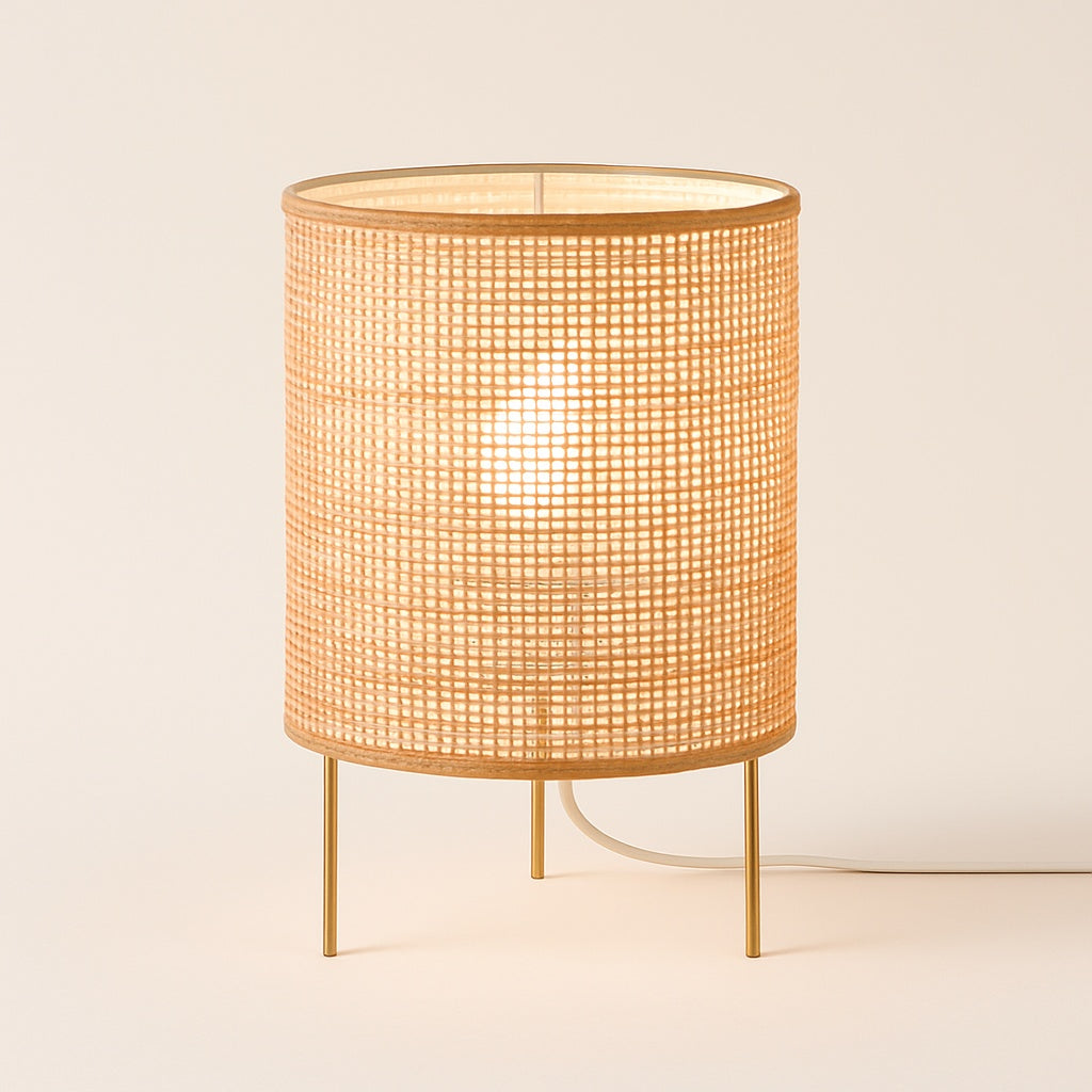 Lampe de chevet en rotin, bois et osier – Style bohème