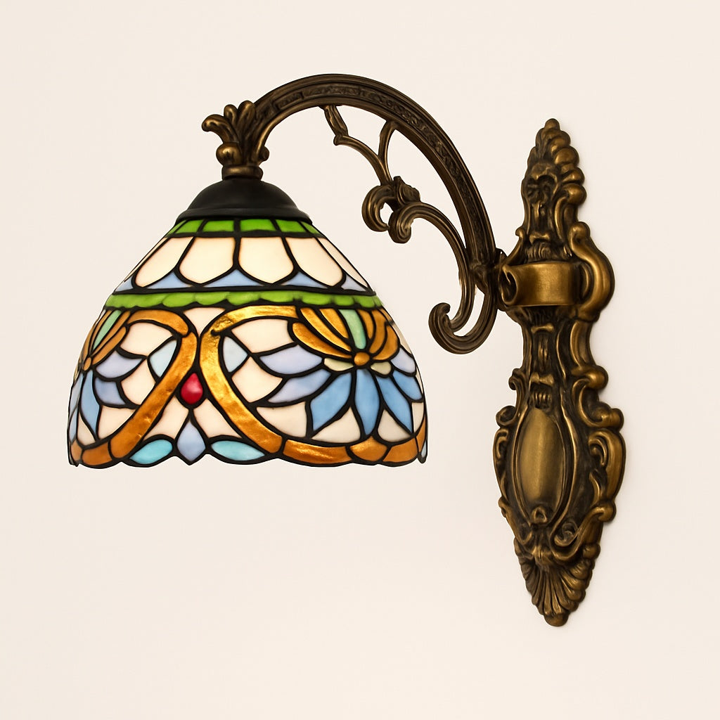 Applique Murale Vitrail Tiffany Arabesque
