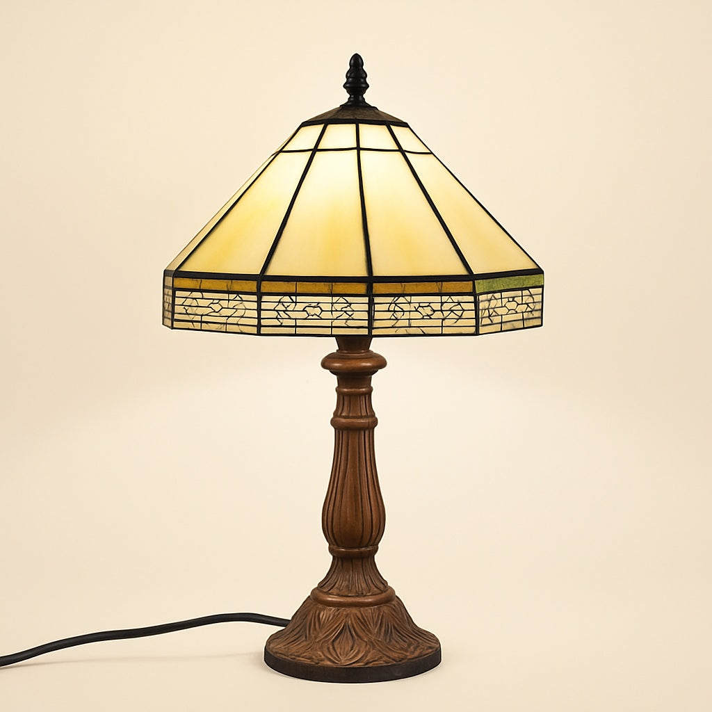 Lampe de Table Style Tiffany en Vitrail