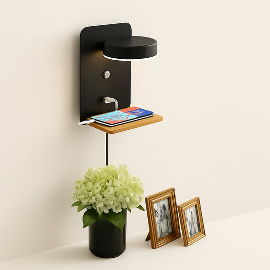 Liseuse Lampe de Chevet avec Port USB et Étagère