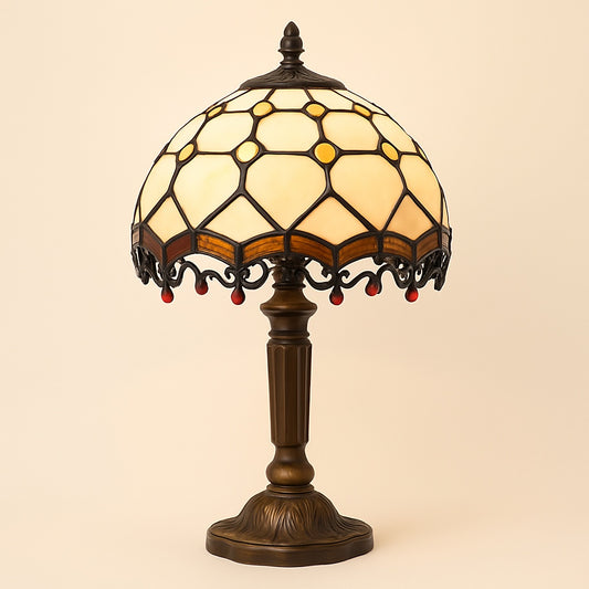 Lampe de Chevet Style Tiffany Industriel en Vitrail