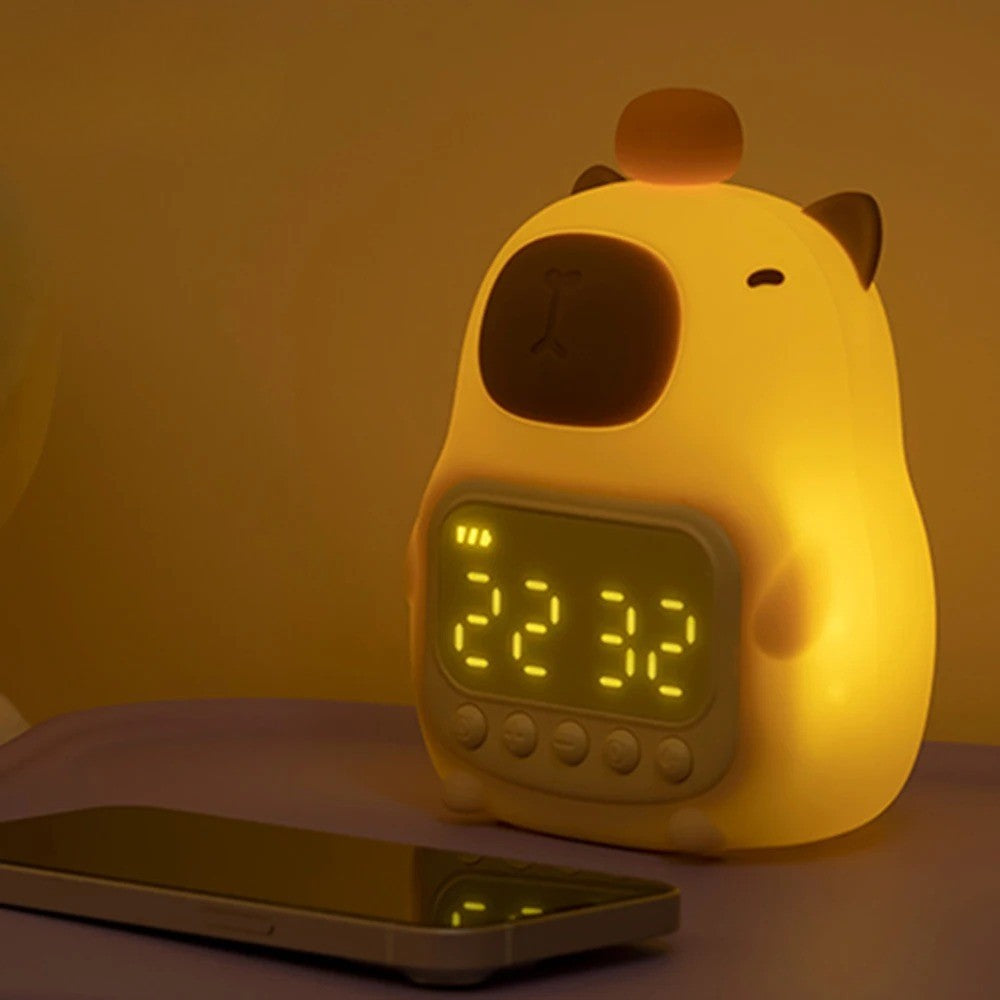 Réveil Veilleuse Enfant Capybara en Silicone