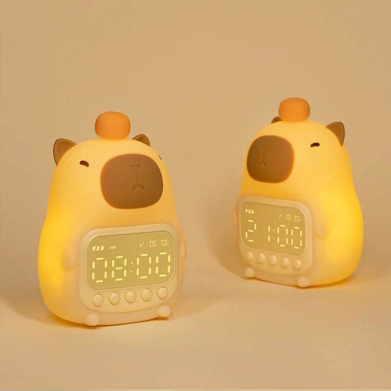 Réveil Veilleuse Enfant Capybara en Silicone