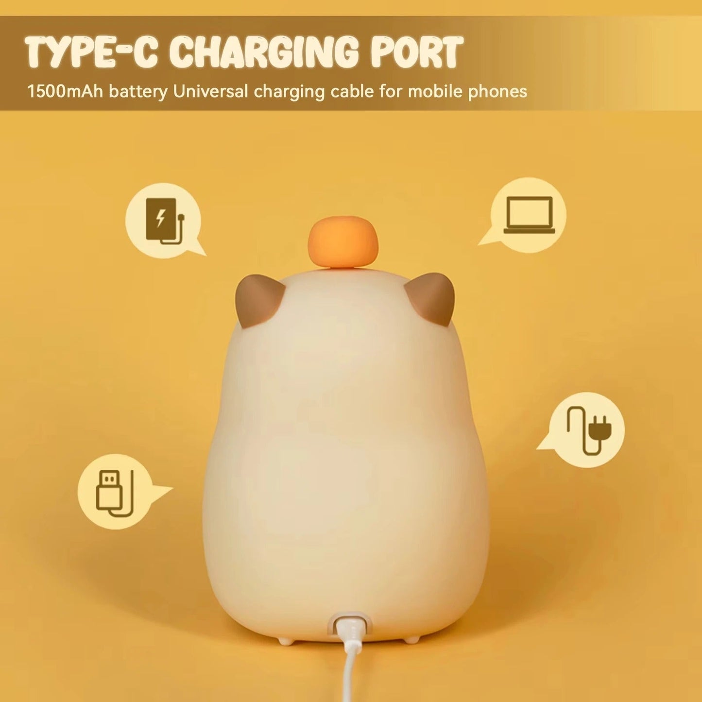 Réveil Veilleuse Enfant Capybara en Silicone