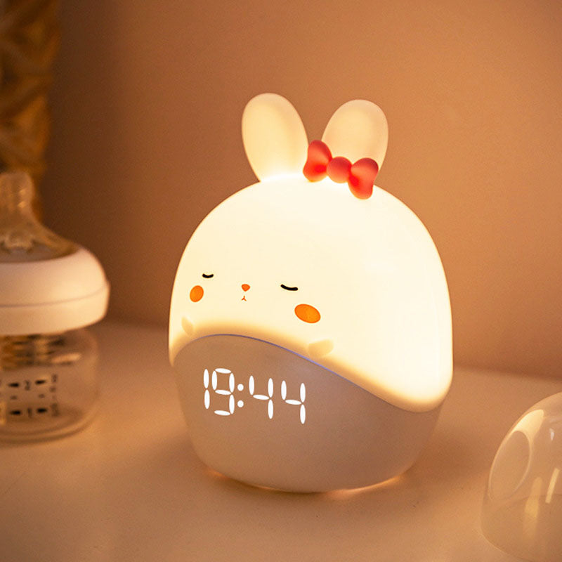 Réveil Veilleuse Lapin pour Enfant – Silicone Doux