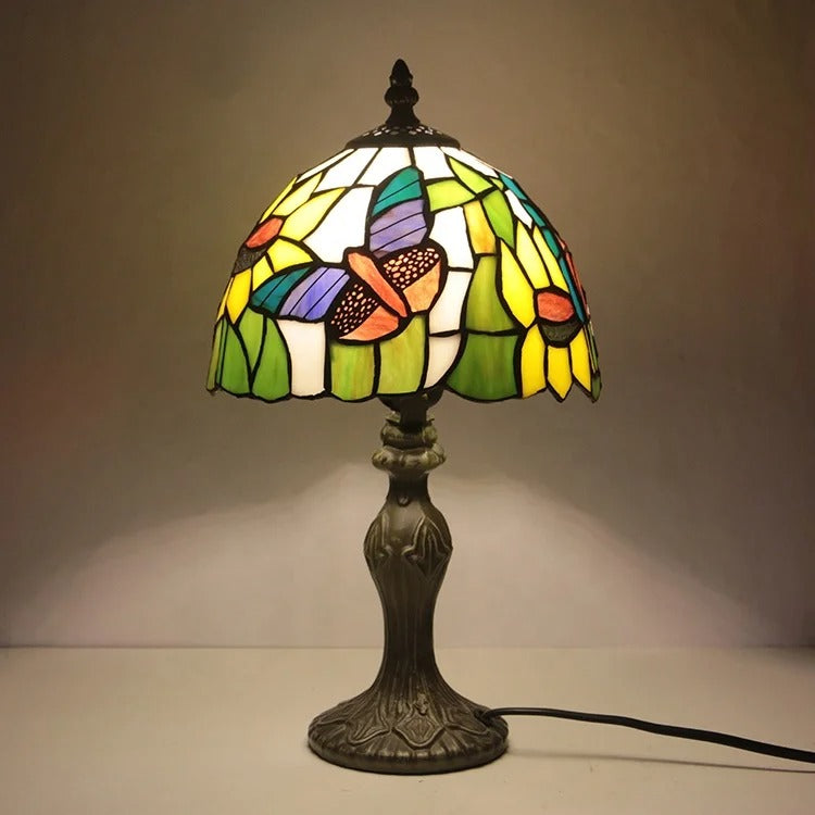 Lampe Tiffany Papillons et Tournesols – Style Vitrail