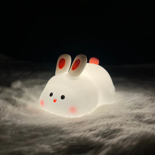 Veilleuse Lapin en Silicone pour Bébé – Rechargeable USB